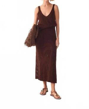 NEW DRESS TO oásis knitted skirt in cedar brown